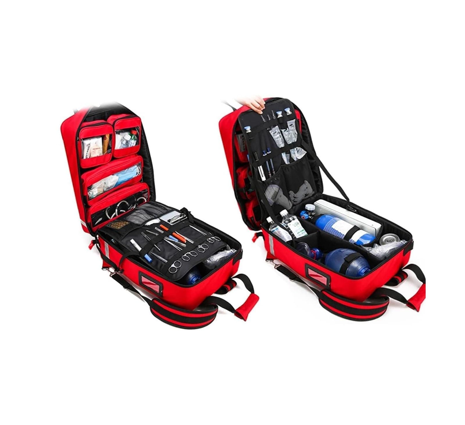 Bolsa for botiquín de primeros auxilios, Bolsa rodante de suministros médicos con carro desmontable, bolsa rodante de enfermera, kit de rescate de emergencia para senderismo al aire libre, mochilero,
