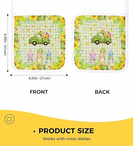 Miniatura 3 de 3 Packs Easter Pot Holders Sets for Kitchen,Oven Pan Plate Bowl Pads Heat Proof Mat with Hanging Loop,Terry Cloth Potholders Soft Grip for Cooking