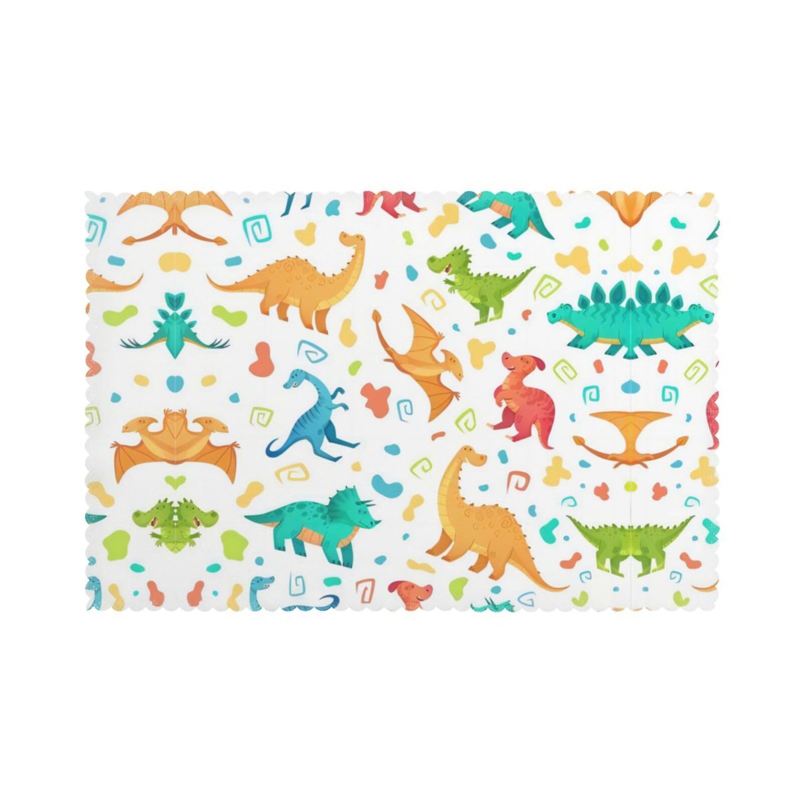 dinosaur Printed table mat set (6 pieces) - Aesthetic upgrade for family gatherings and hotel banquets