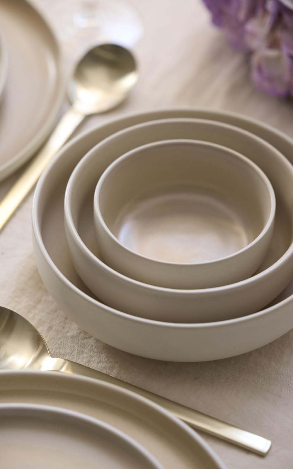 North Schale Dia 15 cm Matte white/Matte sand