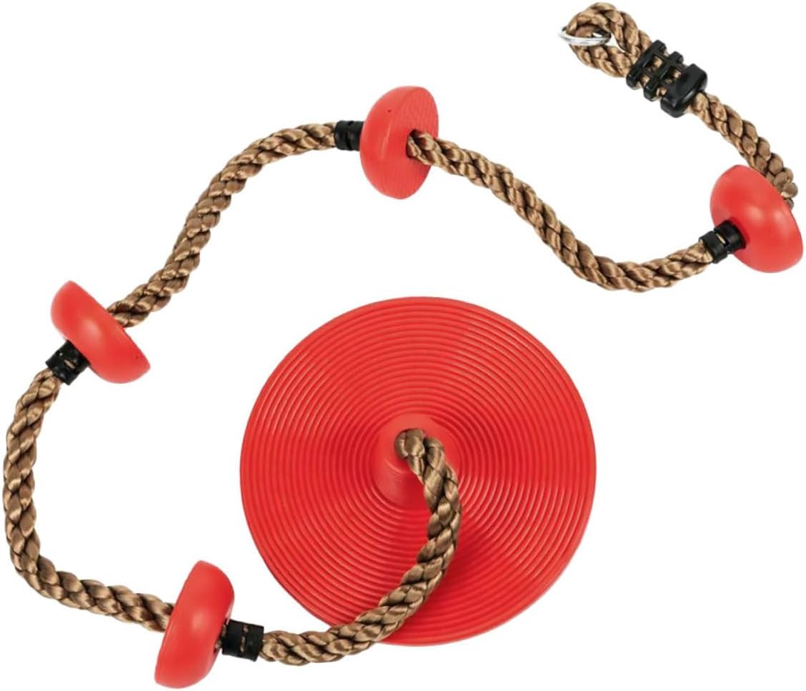 Creative Swing Large Round Disk for Indoor Outdoor Play Metal Cord and Plastic Strong Load-Bearing Crimson Swing for Boys