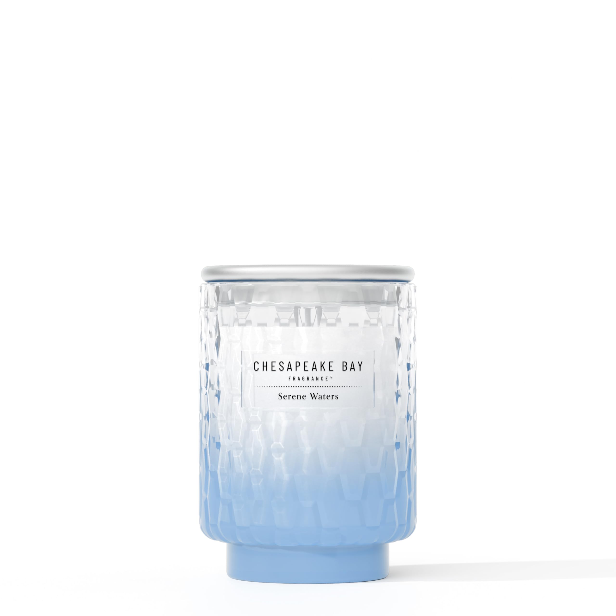 Chesapeake Bay, 8oz Serene Waters Scented Candle, Mood Evoking Fragrance, Textured Sea Glass-Inspired Jar, Premium Soy Blend Wax with Essential Oils,