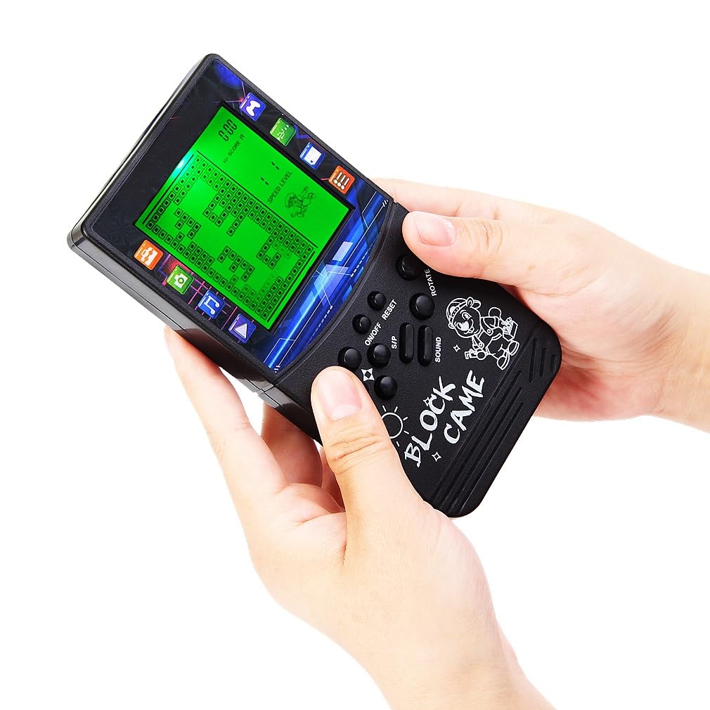 CZT Green light large screen Retro Brick game console built-in classic nostalgic puzzle 999 in 1 Block game room/outdoor/travel good partner children/student gifts (Black) - Image 3