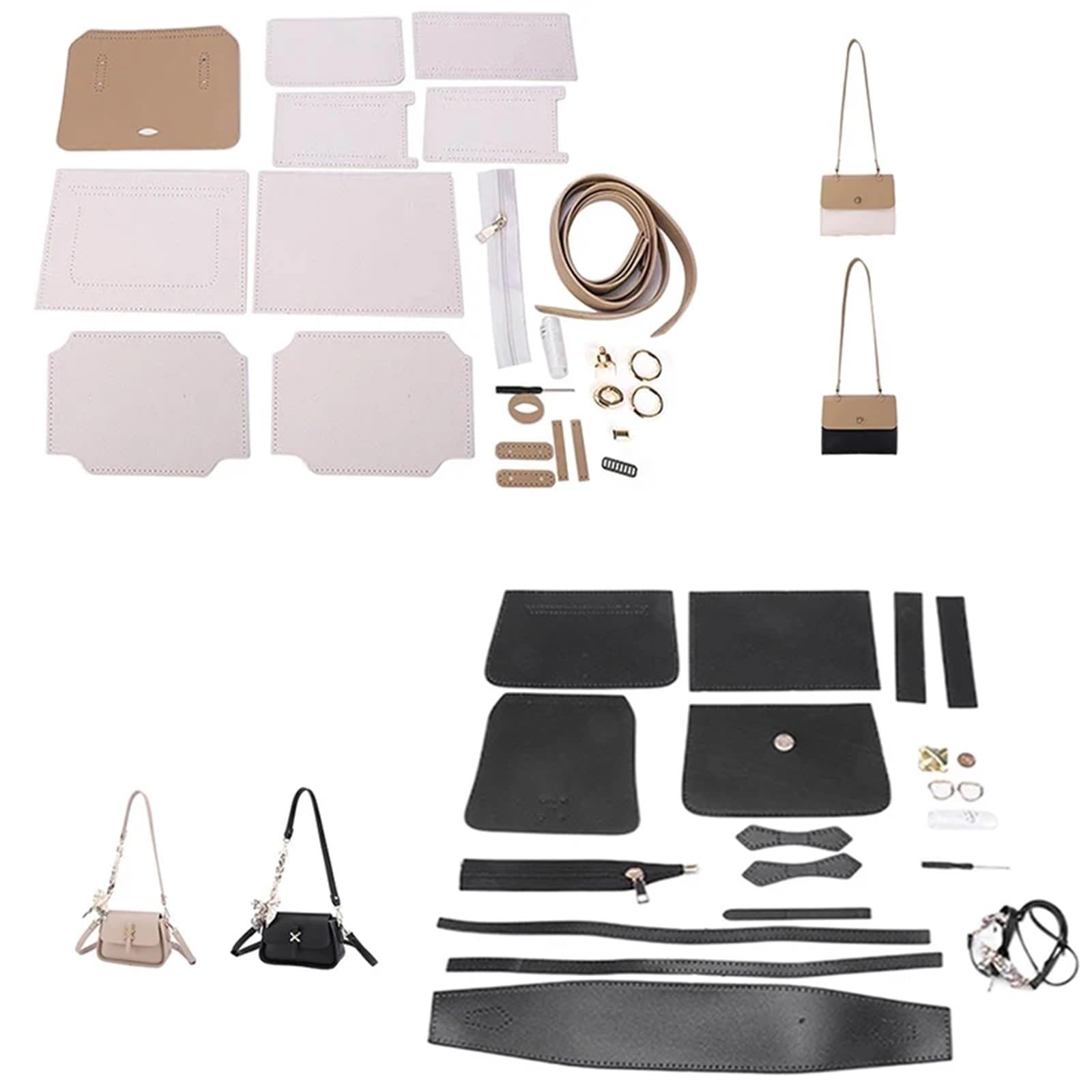 Kit de Bricolaje para Hacer Bolsos Juego de bolsos hechos a mano, costura a, artesanía cuero, kit bricolaje, fabricación, material cuadrado for, accesorios for(Num1 White)
