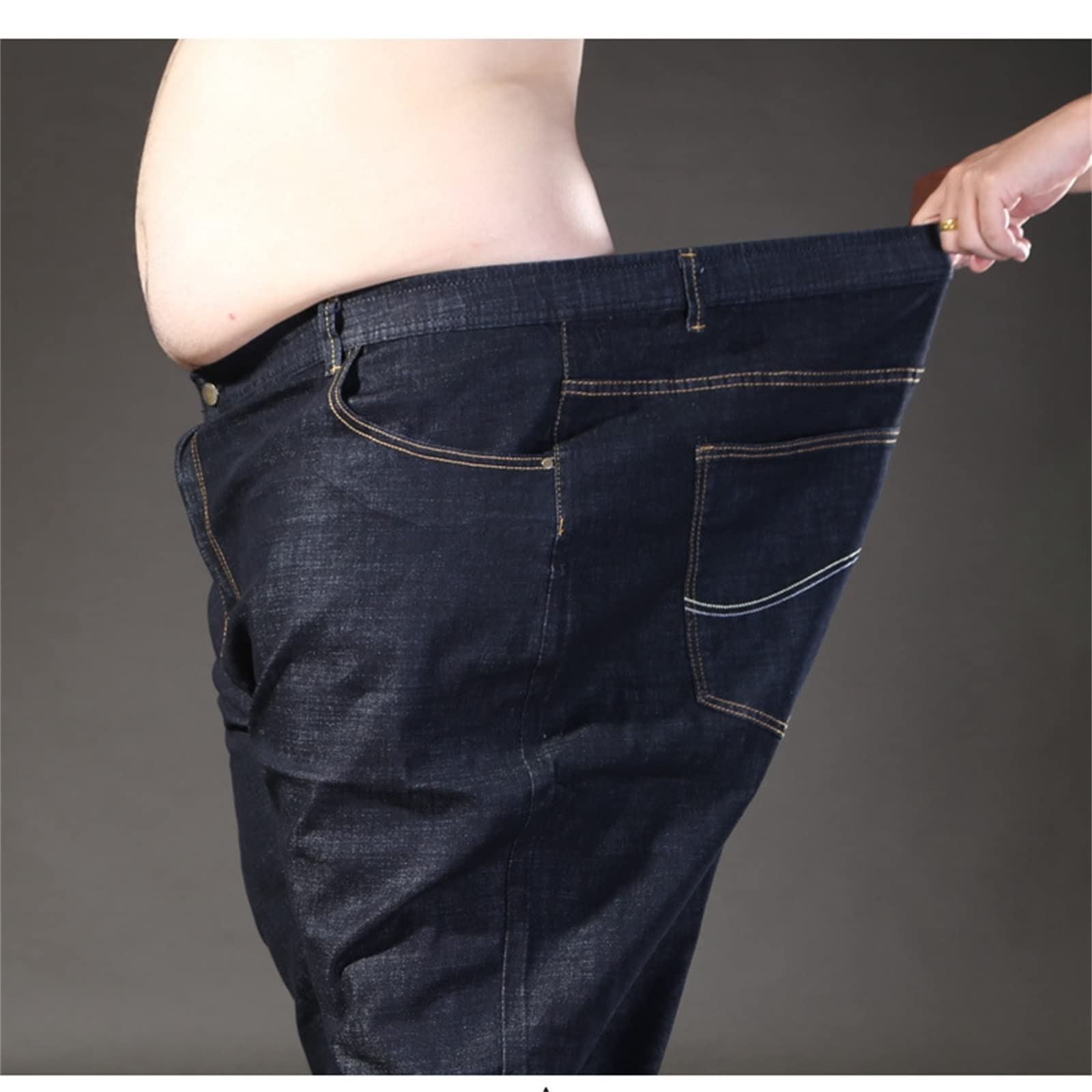 Jeans da Uomo Jeans da Uomo di Grandi Dimensioni Pantaloni in Denim Oversize Elastico in Vita Elasticizzato Jeans Larghi
