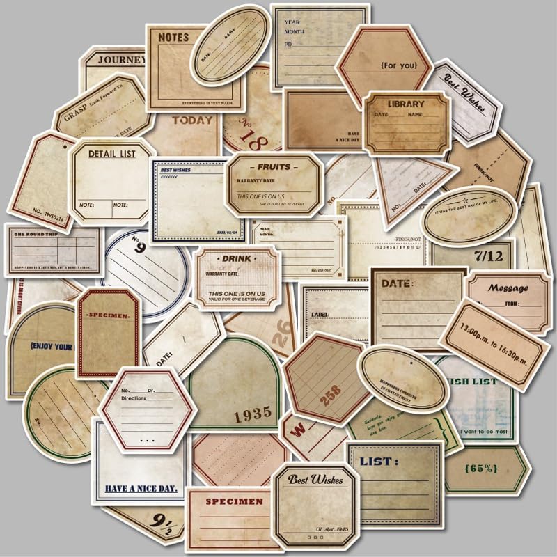 Amazon.co.jp: 付箋 メモ 古紙風 ヴィンテージ レトロ 手帳カスタム