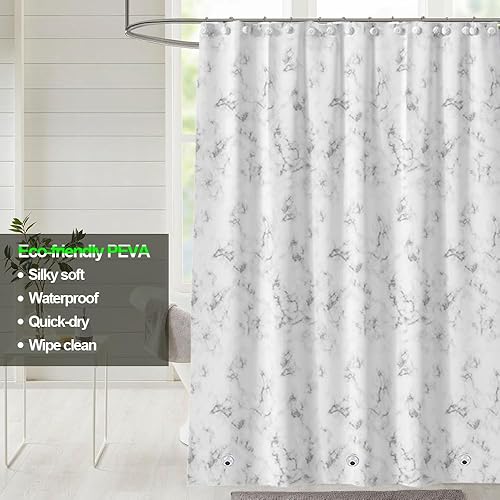 Miniatura 2 de Forro de plástico para ducha, forro de cortina de ducha de PEVA 4G de alta calidad con ojales inoxidables y 3 imanes pesados, cortinas de ducha