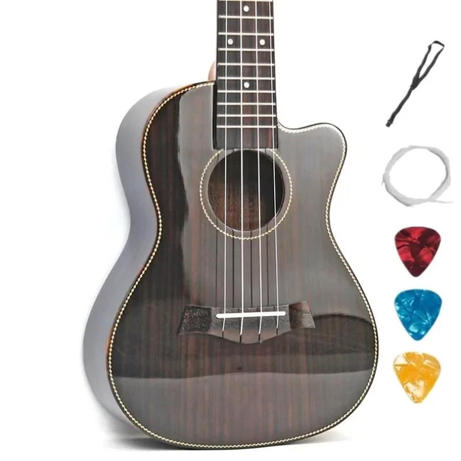 Ukulele Ukulele 23 26 Pollici Lucido Palissandro Elettrico Acustico Concerto Chitarra Tenore Chitarra Corpo Leggero 4 Corde Chitarra Ukulele(23 Inches)