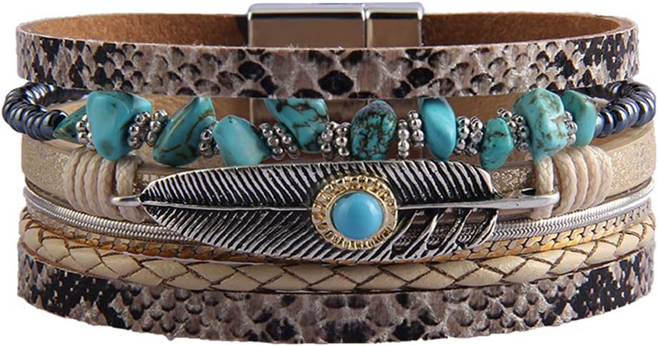 JAOYU Pearl Leather Bracelet for Women Wrap Cuff Bangle Tree of Life Jewelry Handmade Gifts Sister, Mother Gifts - with Alloy Buckle