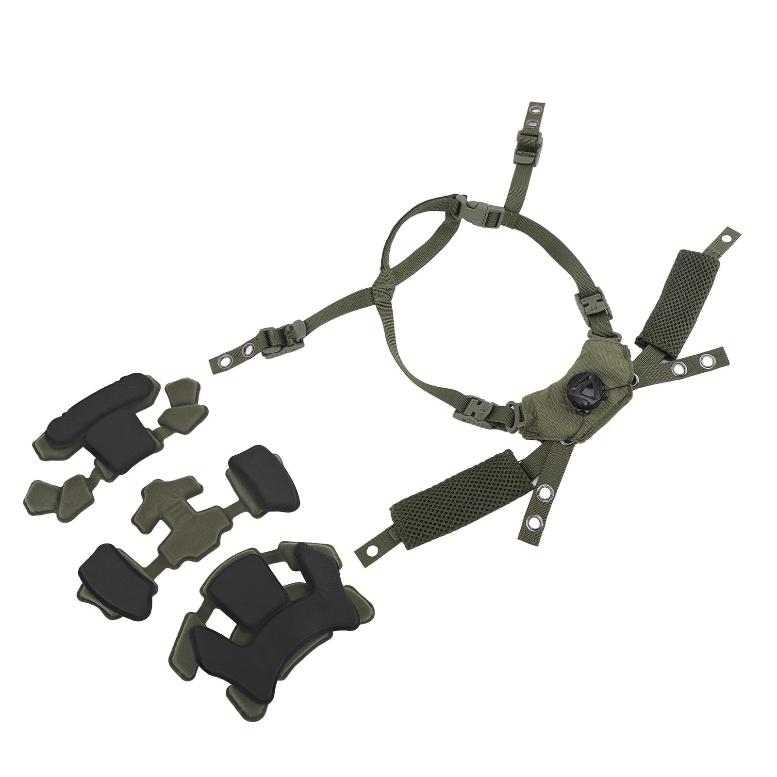 SystèME de Suspension de Cadran de Casque, Mentonnière, Jeu de Coussinets de Casque, Forte compatibilité pour Wendy for ME (Éponge Vert Armée)