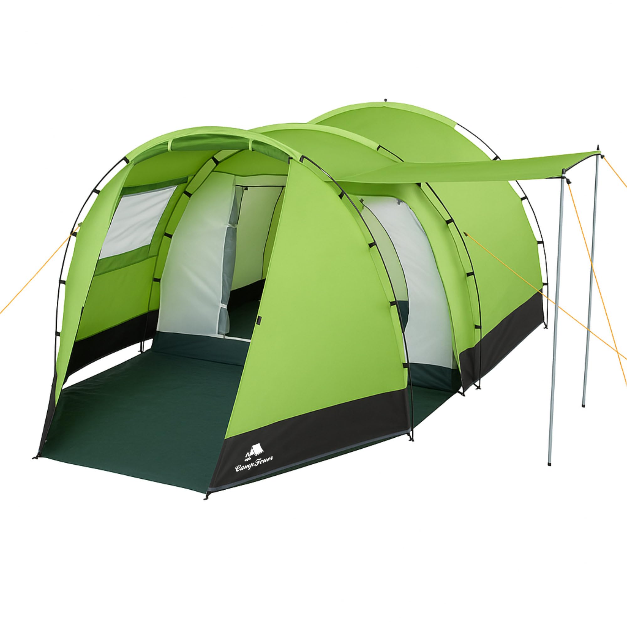 CampFeuer Tenda a tunnel per 4 persone "Super+" | Tenda a tunnel con tenda | Antivento, Impermeabile, Ultraleggero | Tenda da campeggio con zanzariera | Tende per campeggio, all'aperto, spiaggia ed
