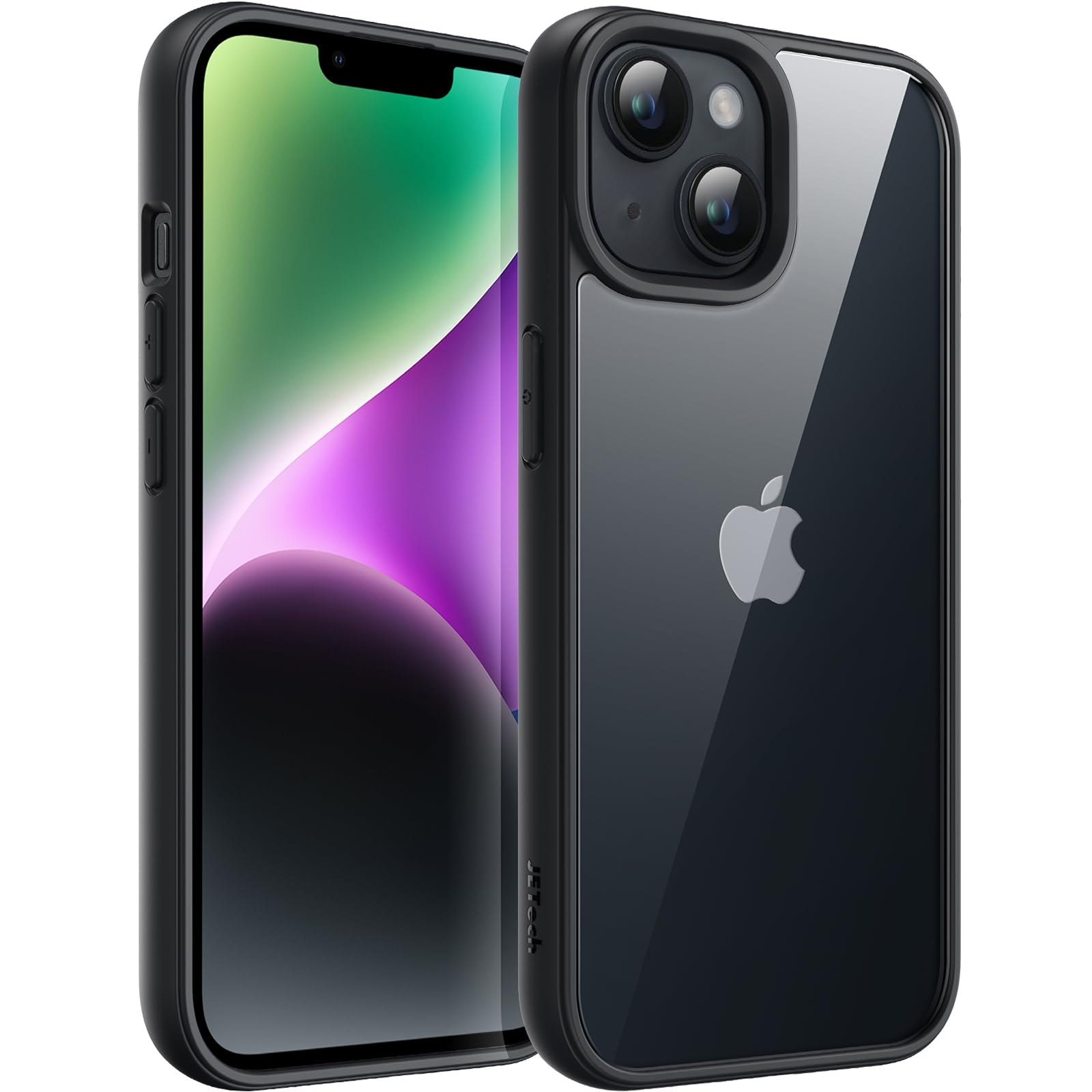 JETech Case for iPhone 14 Plus 6.7-Inch, Shockproof Phone Bumper Cover, Solid Color Matte TPU Frame, Anti-Scratch Clear Back (Midnight)