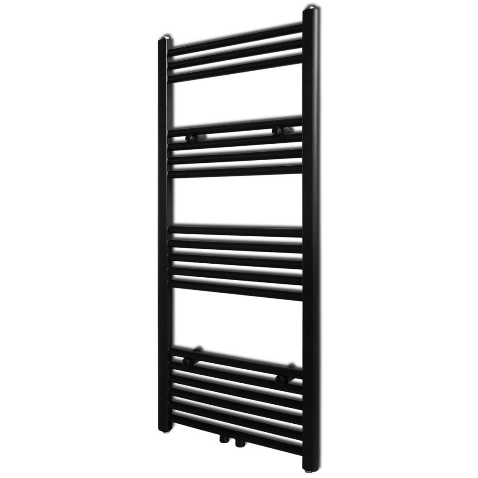 Radiador toallero de baño Recto Negro 500 x 1160 mm Radiadores De Agua Calefaccion