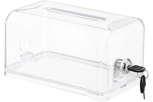 Polmart Clear Suggestion/Business Card/Drawing Box with Lock