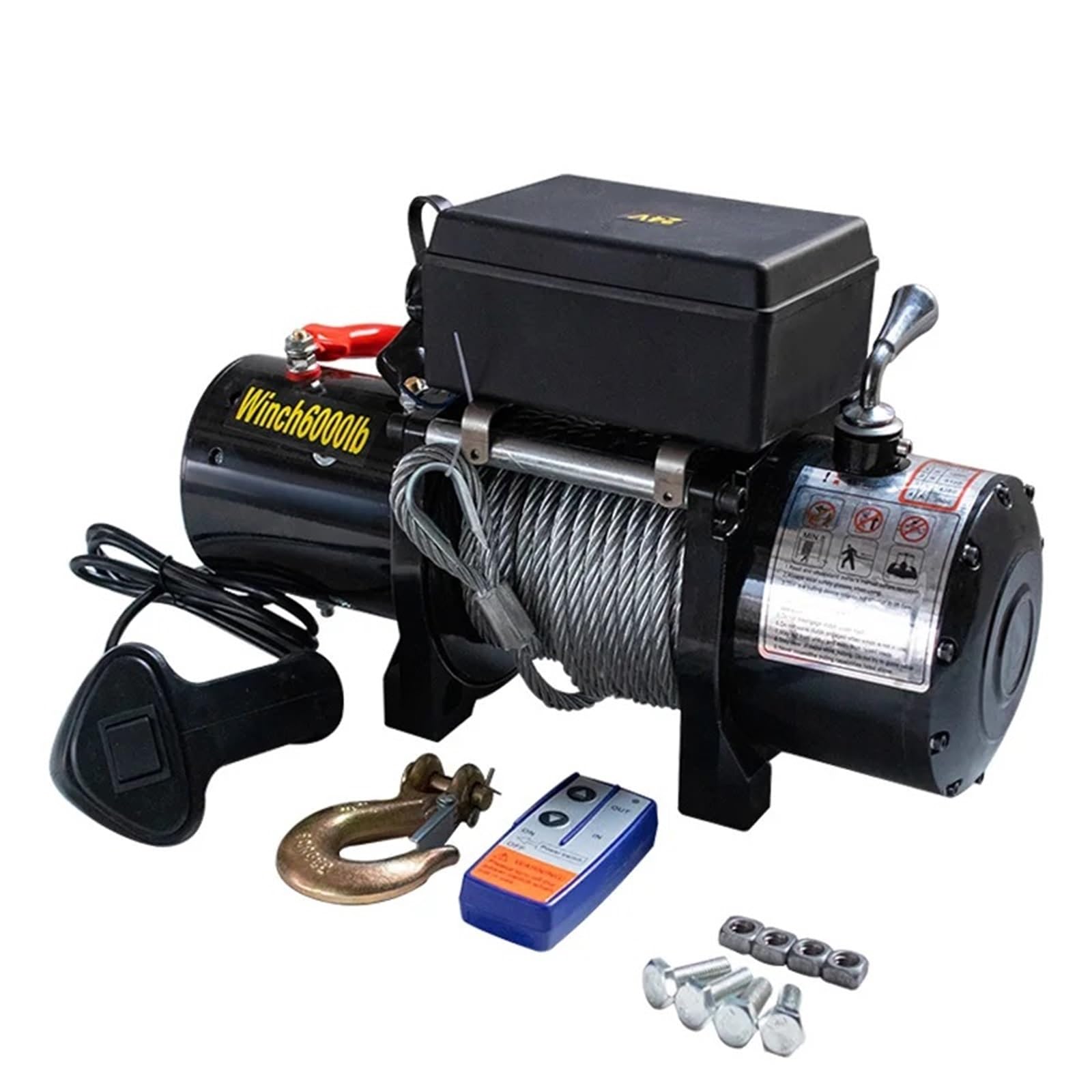 flaschenzug Kleine elektrische Winde, 12 V, Geländewagen, Selbstrettung, 24, praktische Hebevorrichtung, fahrzeugmontierte Winden, Kran Seilhebezug(3500 pounds 24v A)
