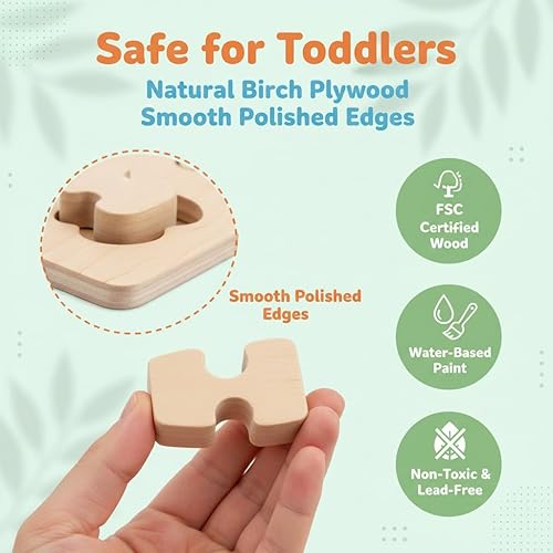 Vista 13 de Rompecabezas de madera con nombres personalizados para niños pequeños de 1 a 3 años, rompecabezas con nombre personalizado con clavijas, 2-Arco iris