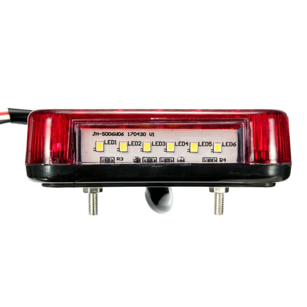 Tropicaleu 2PCS Luces Traseras de Remolque de Freno de Señal 12V Indicador para Caravana Impermeable Coche Camión Rojo Ambar Lámpara de Matrícula Luces de Cola 20 LED