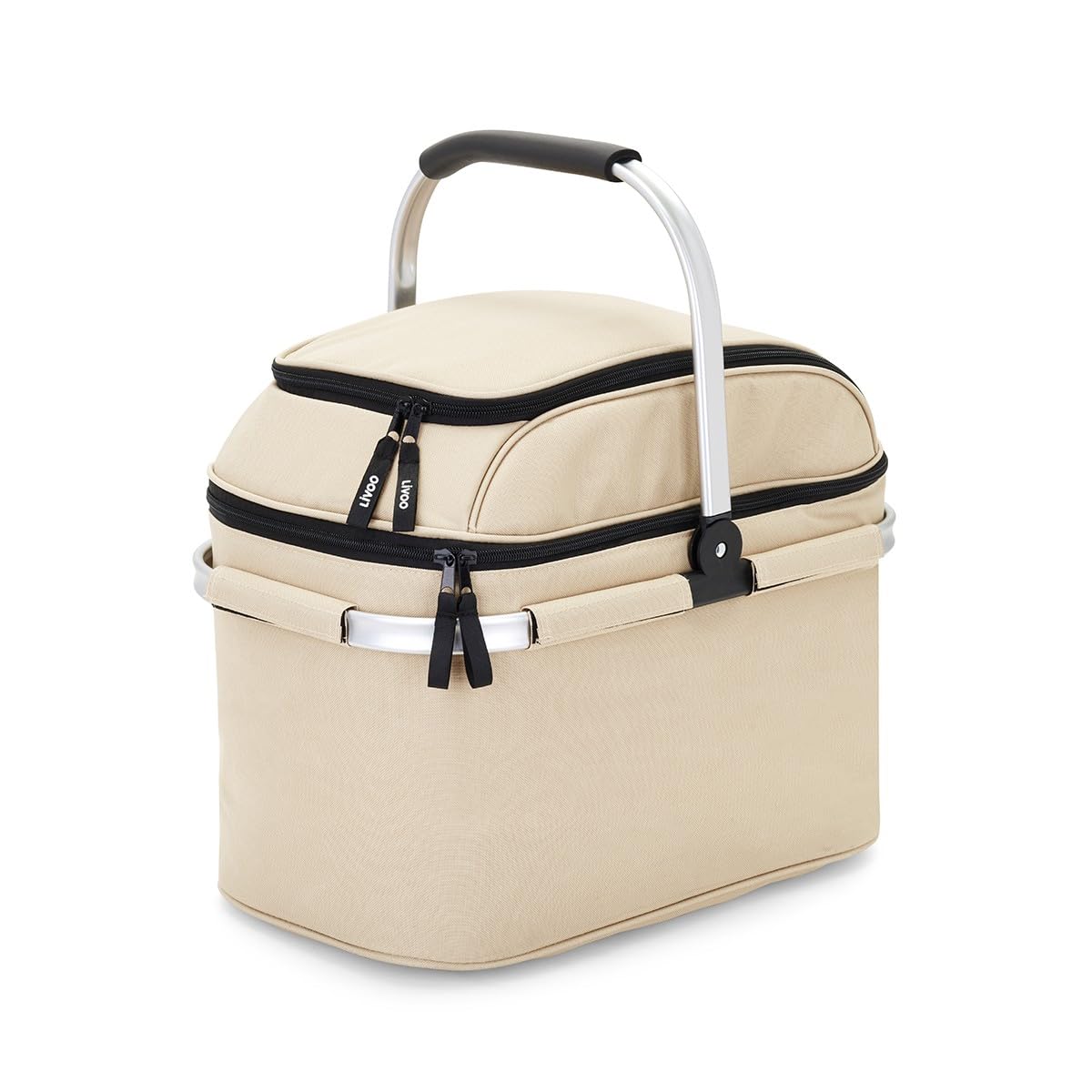Livoo - Picknickkorb für 4 Personen SEP117C, beige