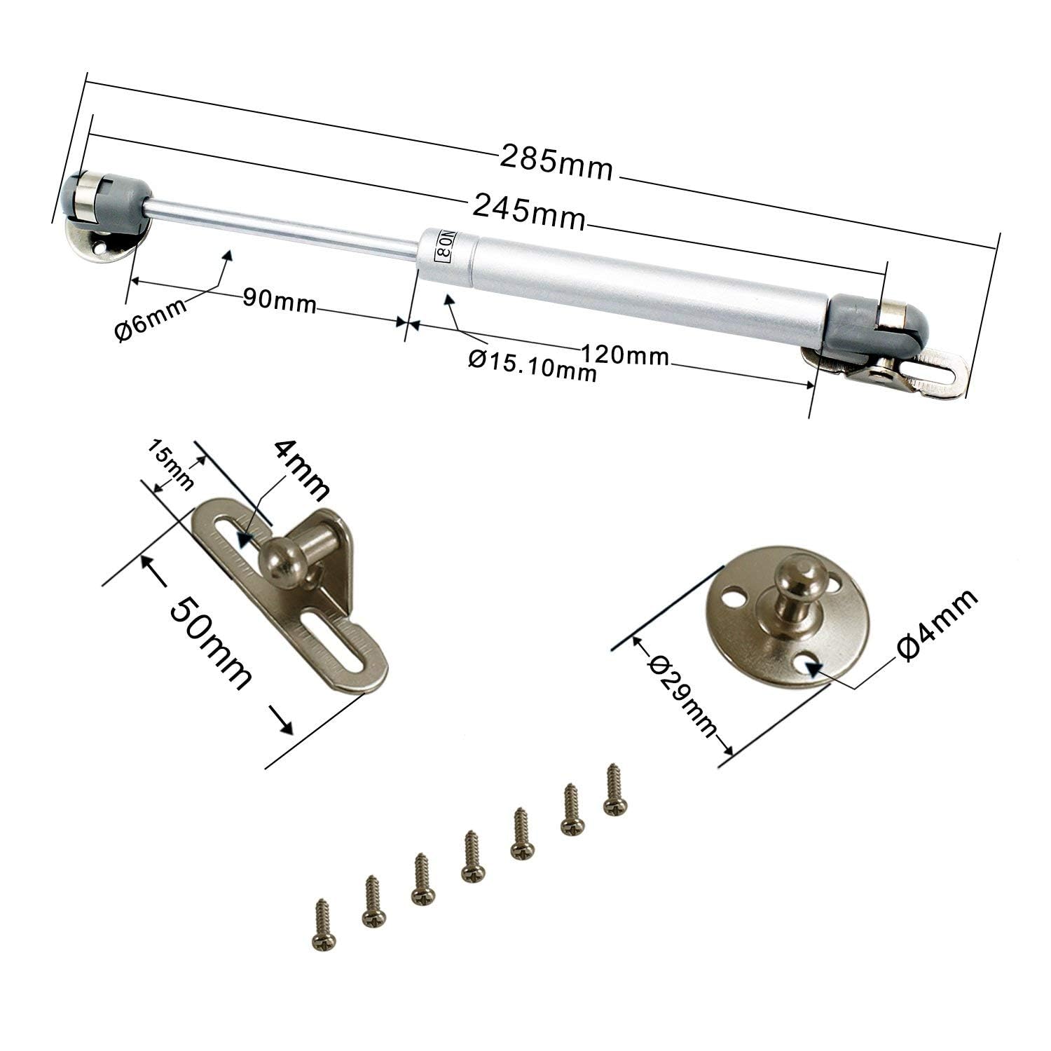 Gas Struts for Cabinets - Soft Close Lid Support -3 Gas Struts for Cabinets - Soft Close Lid Support -3