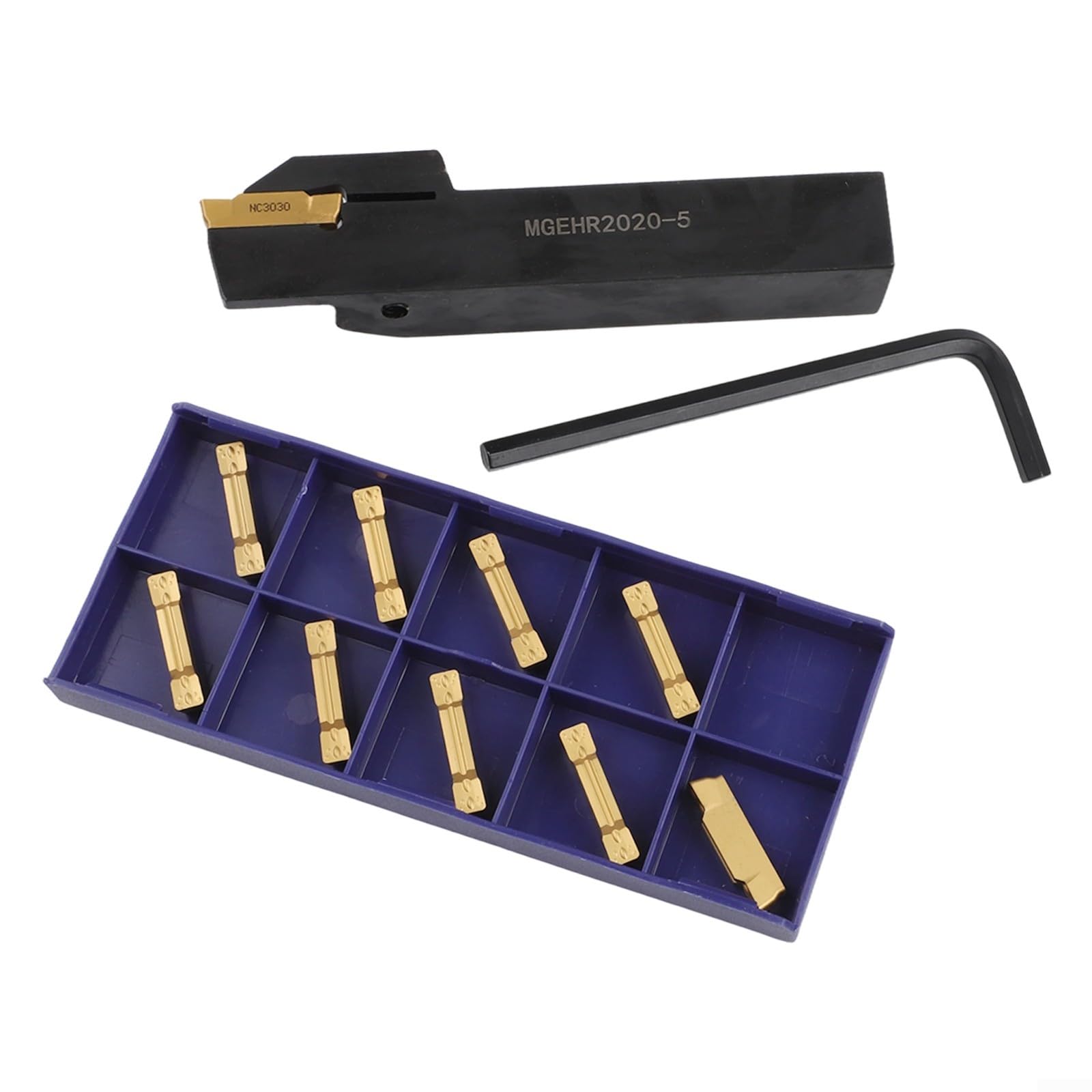 Soporte de herramientas de ranurado externo MGEHR2020-5 con parte movible de carburo MGMN500-M para torno de torneado de acabado y acabado Acero inoxidable Hierro fundido