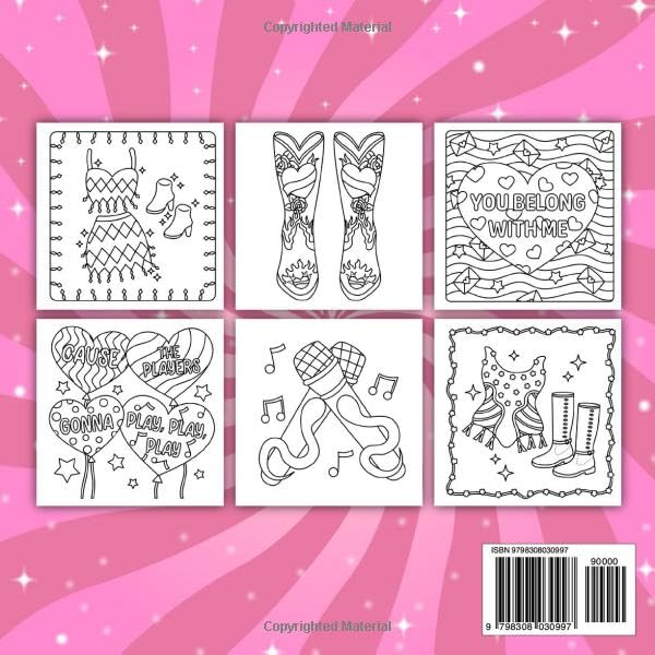 Fearless Girl: A Stress Relief Coloring Book for Adults and Teens Featuring Bold and Easy Designs from the Iconic Eras Tour. - Image 2