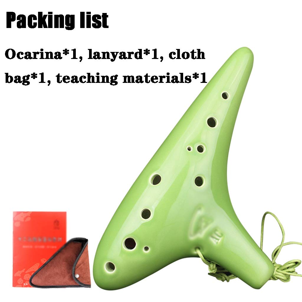 Okarina, Creative Submarine Typ 12-Loch Alto C Okarin, Stofftasche + Schlüsselband + Unterrichtsmaterialien