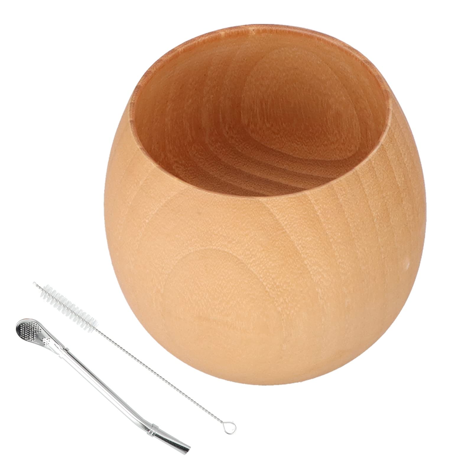 Restokki Wood Tea Set Wooden Wooden Tea Cup with Cleaning Brush and Spoon Home Tea Shop