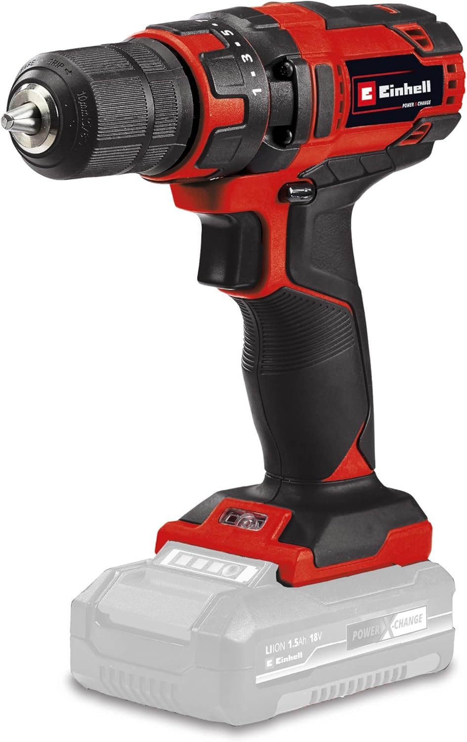 Einhell TC-CD 18/35 Cordless Drill/Screwdriver Li - Solo Power X-Change (Lithium-ion, Electronic Dimmer, LED Lighting, No Battery or Charger) Red, Black
