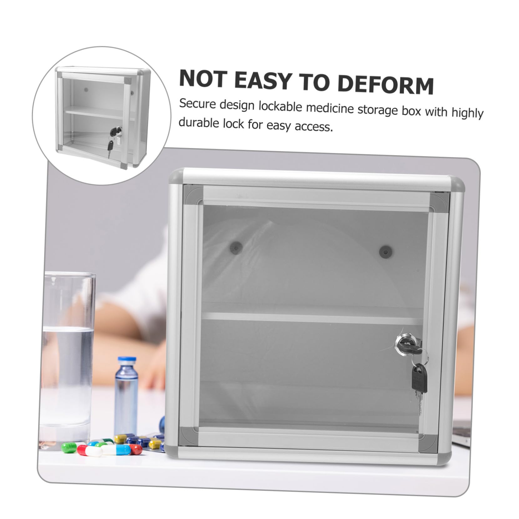 ERINGOGO Botiquín de Aleación de Aluminio de Primeros Auxilios Profesional Diseño Seguro y Almacenamiento Multifuncional para Pared Adecuado para Actividades al Aire Libre