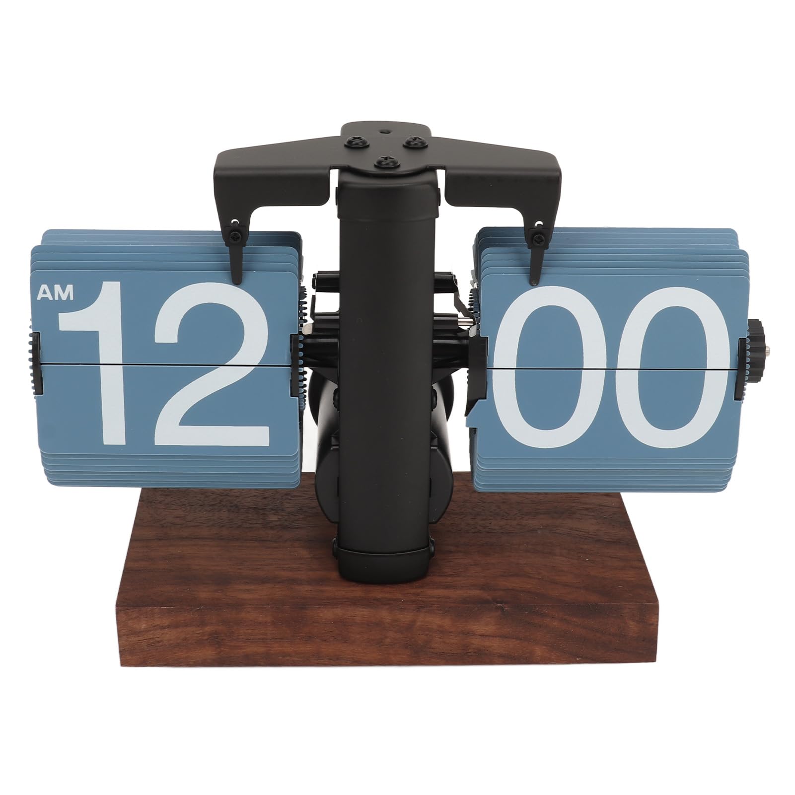 Digital Flip Down Clock, Battery Powered Retro Automatic Page Turning Clock Internal Gear Operated Retroclock Flipclock for Office Home Desk Decor Gift (Blue)