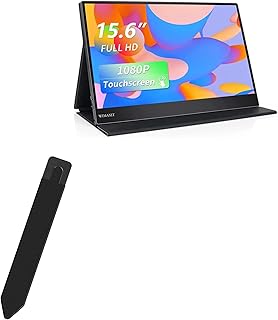 BoxWave Stylus Pouch Compatible with WIMAXIT Portable Monitor M1560CT3 (15.6 in) - Stylus PortaPouch, Stylus Holder Carrier Portable Self-Adhesive - Jet Black