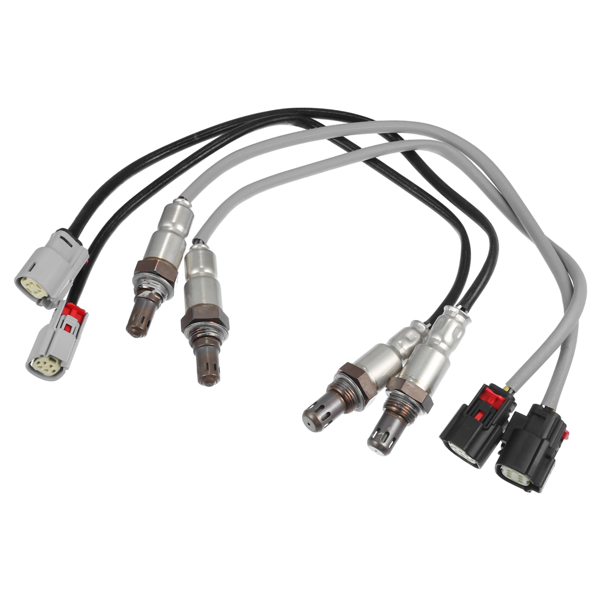 A ABSOPRO Sensor De Oxígeno O2 Para Ford Transit-150 2016-2019 1Pc | Plástico, Metal, Negro, Tono Plateado, Gris, M18X1.5, 8.4X2.5Cm, Cable 38Cm, Para Ford E-350 2017-2019, Edge 2015-2018