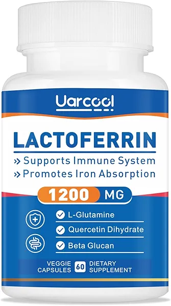 Uarcool Lactoferrin Supplement 1200mg for Healthy Immune Support-Gluten-Free, Vegetarian - 60 Softgels