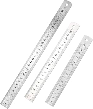 3 Pack Steel Rulers, 6,8,12 inch/15,20,30 cm Double-Sided Scale Metal Rulers Set, 7 mm Thick Steel Ruler - Amazon.com