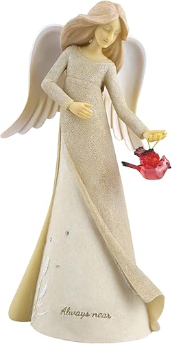 Enesco Foundations Expressions Always Near Cardinal Rememberance - Figura de ángel, 7.5 pulgadas, multicolor