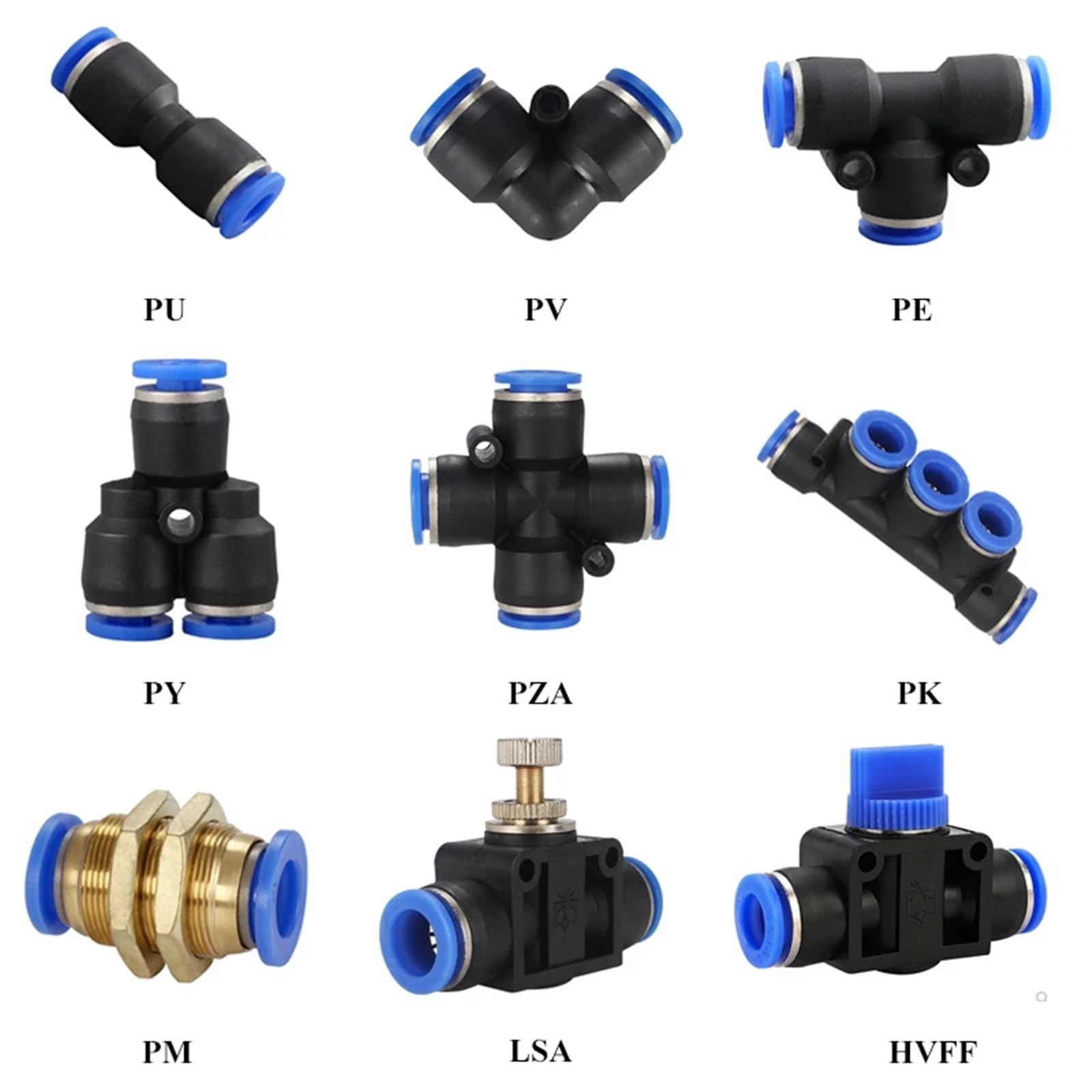 Raccordo pneumatico connettore tubo aria raccordi rapidi acqua push in tubo 10 mm PU PE PY LSA HVFF (PK)
