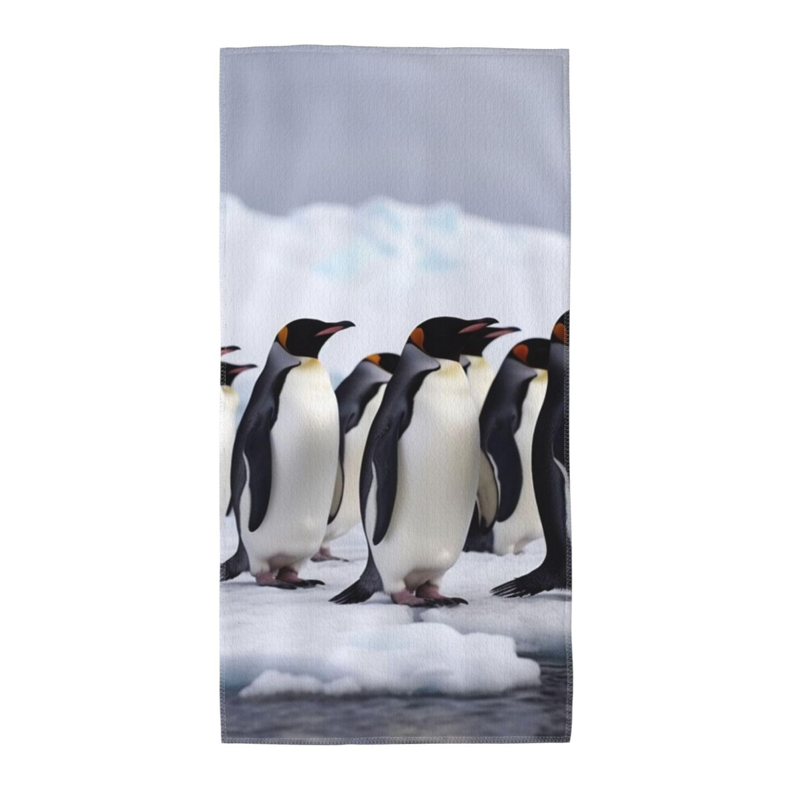 FekiLoot Absorbent Hand Towels 12"X24" Decorative Bathroom Towel Soft Microfiber Face Towel Antarctica Penguins Dish Kitchen Towels for Bathroom Kitchen Hotel Spa Bath Towels