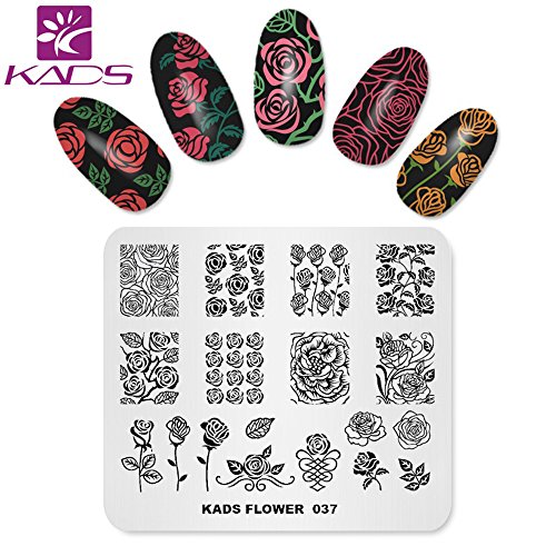KADS Nagel Stamping Platte Blume Nail art Stempel Vorlage DIY Bild Vorlage Maniküre Stamp Platte Schablone Werkzeuge (FL037)