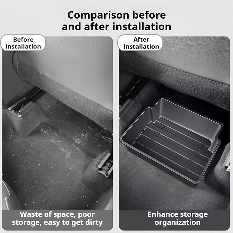 Caja de Almacenamiento Debajo del Asiento para Skoda Kamiq/Karoq/Kodiaq, Cajón Debajo del Asiento, Oculto Impermeable Antirrayas, Accesorio Práctico para Vehículo,Black