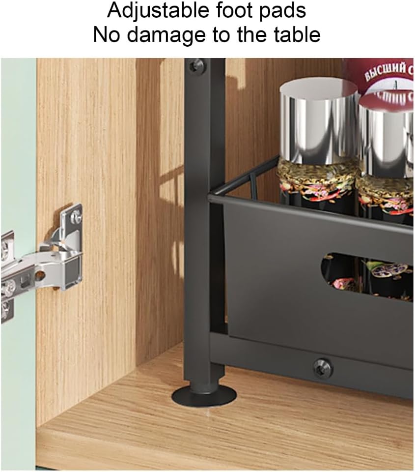 Functional Under Sink Organizers Sliding Drawer Cabinet Organizers Portable Metal Storage for Home Use