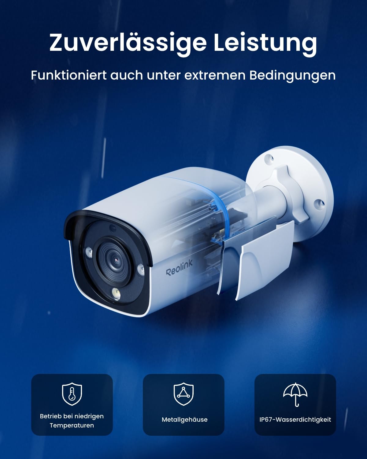 Reolink 4K Überwachungskamera Aussen, 125° Diagonalansicht, Farbnachtsicht, smarte Erkennung, Perimeterschutz, Objektentfernungserkennung, Erkennung von vergessenen Objekten, IP67 wetterfest, RP-PCB8M