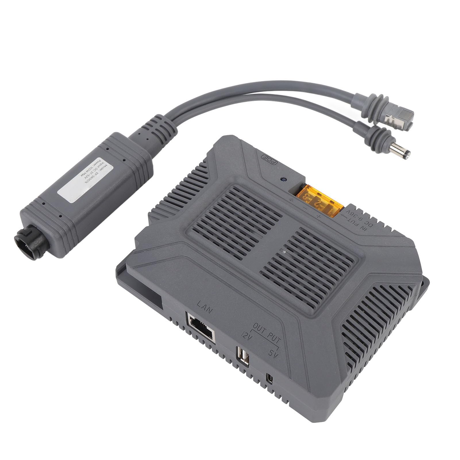 Jiawu Gige Iniettore POE Ad Alte Prestazioni con Ingresso DC9-36V per Mini Piatto, Oltre a Questo Protettore Connessione Stabile, Materiale di Rame ABS-GMMI Connessione a Dispositivo Flessibile