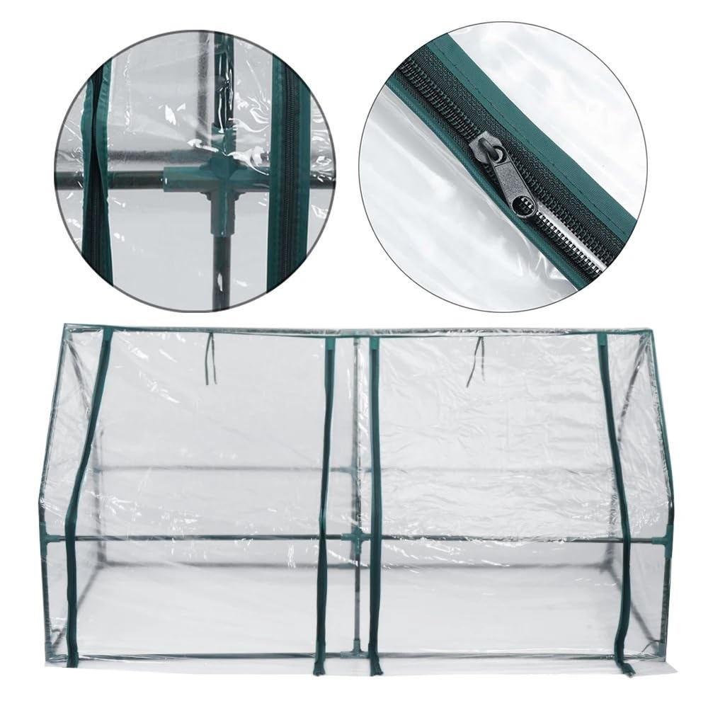 Szklarnia 180x90x90cm z przezroczystą osłoną roślinną z PVC i ramą, odpowiednia do ogrodów wewnętrznych i zewnętrznych, uprawy nasion warzyw(PVC 180 triangle)