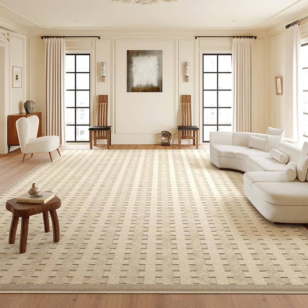 Tapis à Carreaux pour Chambre à Coucher Confortable et Salon Cosy 160x230 cm