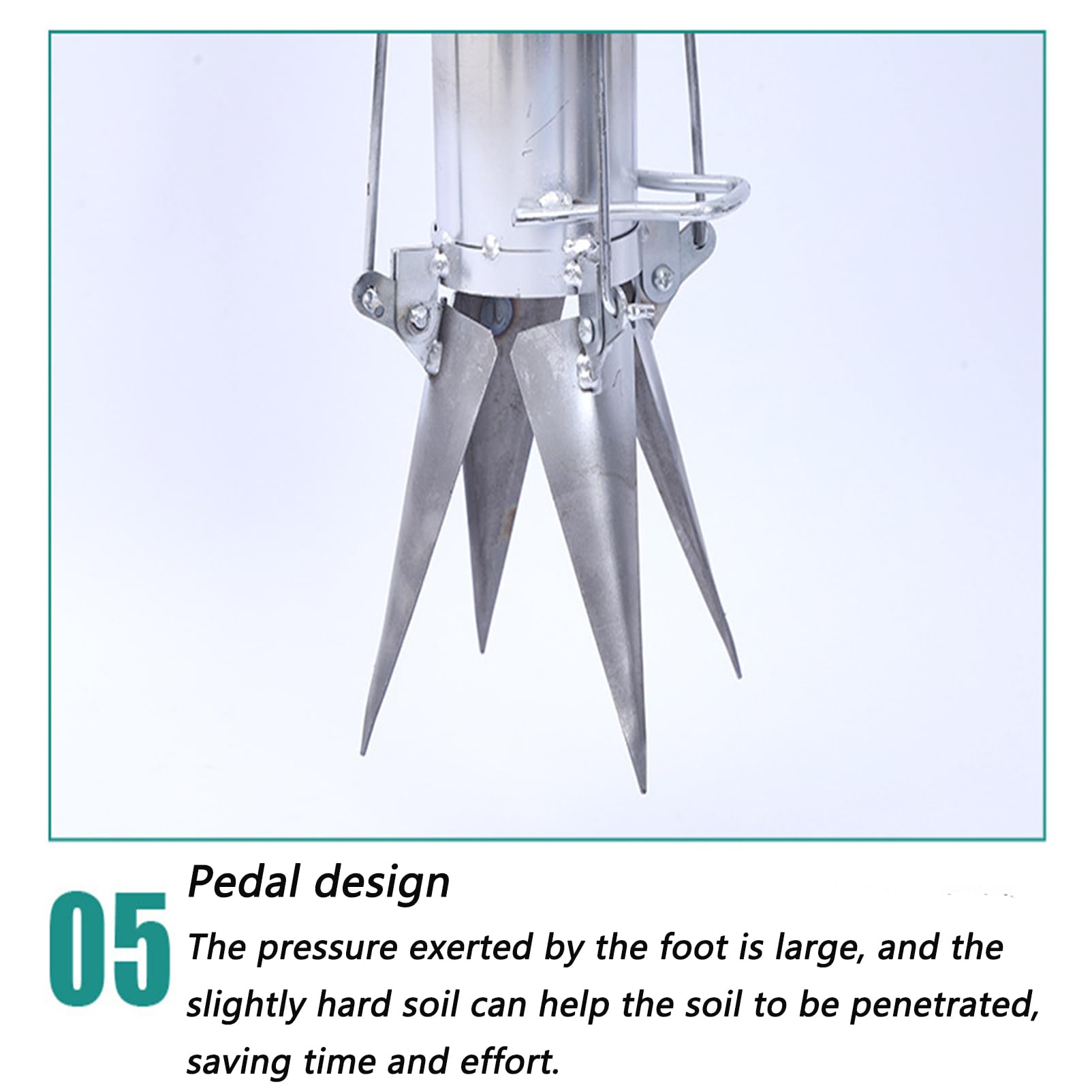 Seminatrice Manuale,Attrezzi da Giardino Trapiantatrice Piantatrice,per Piantare Ortaggi,Fertilizzante,Acciaio Inossidabile,Spugna Doppia Maniglia 4 Aperture