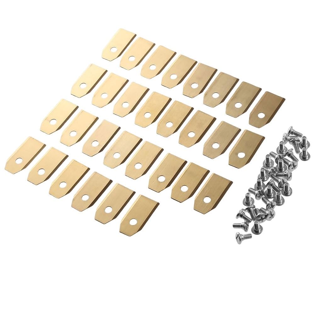 30/18PCS in Acciaio Inox Rasaerba Trimmer Lame 35x18x0.75mm Tagliaerba di Ricambio for Robot Rasaerba Trimmer Parti(Gold)