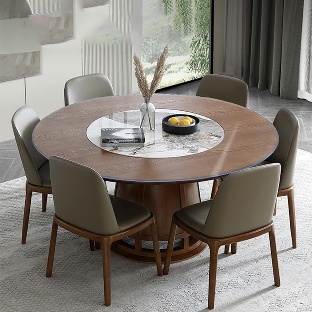 Tovaglia trasparente Spessore 1.5 mm rotonda,Protezione per Tavolo PVC,Copri Tavolo Impermeabile,Copertura Scrivania Resistente Calore,Pellicola Antimacchia,protettiva Per Cucina (transparent,135cm)