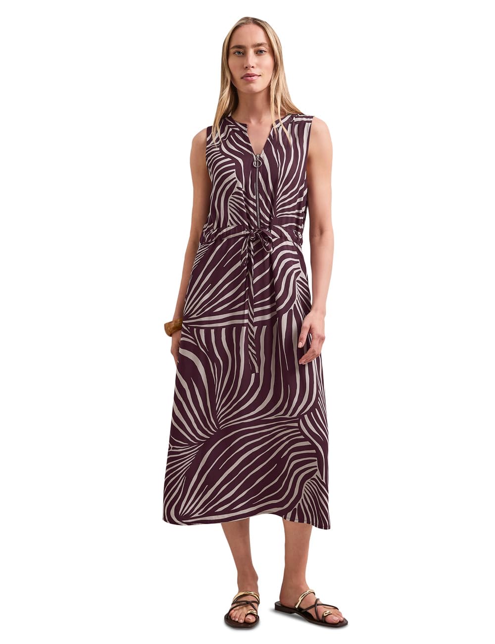Street One Damen 1409347 Midi-Kleid mit Split Neck und Zipper (1er Pack)