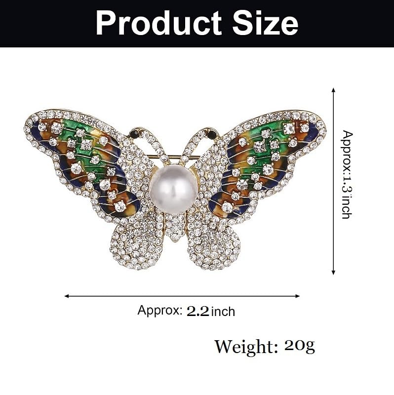 Image of Variety Styles Butterfly Brooch - Multi-Color Rhinestone Crystal Brooch Pin Cute Butterfly Shape Corsages Brooches Decoration Gift for Women