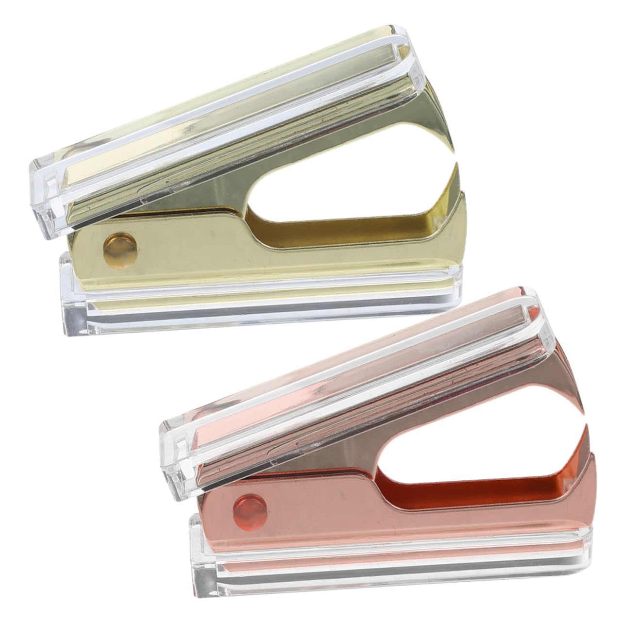 NUOBESTY 4 Set Levapunti Acrilico Per Ufficio Strumento Manuale Per Rimuovere Graffette Design Elegante Oro E Rosa Oro Per Scrivania E Ufficio 2 Pezzi * 4